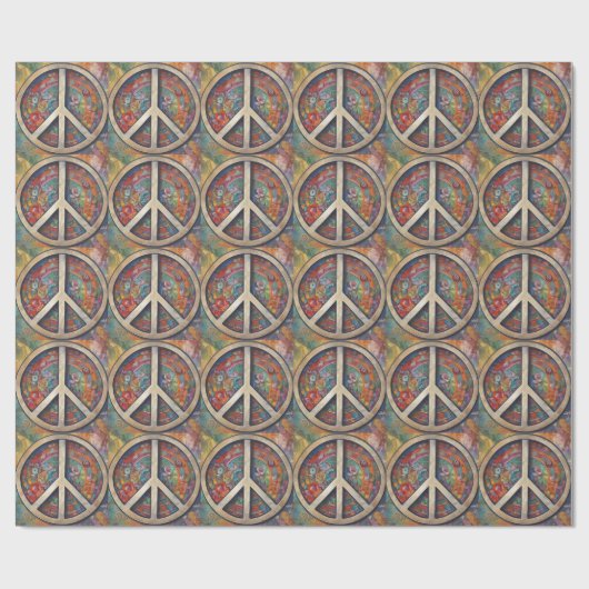 Peace Sign Pop Art Cadeaupapier (Vlak)