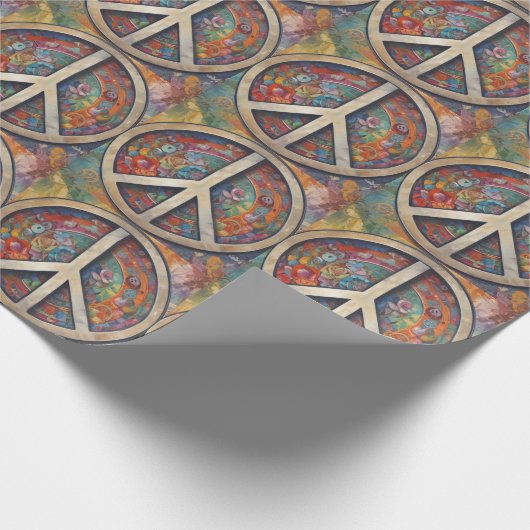 Peace Sign Pop Art Cadeaupapier (Hoek)