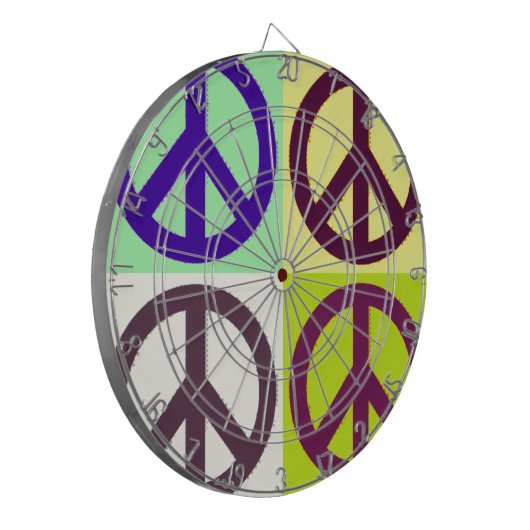 Peace Sign Pop Art Dartbord (Voorkant Links)