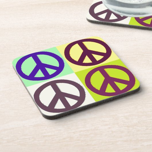 Peace Sign Pop Art Drankjes Onderzetter (Linkerzijde)