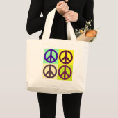 Peace Sign Pop Art Grote Tote Bag (Voorkant (product))