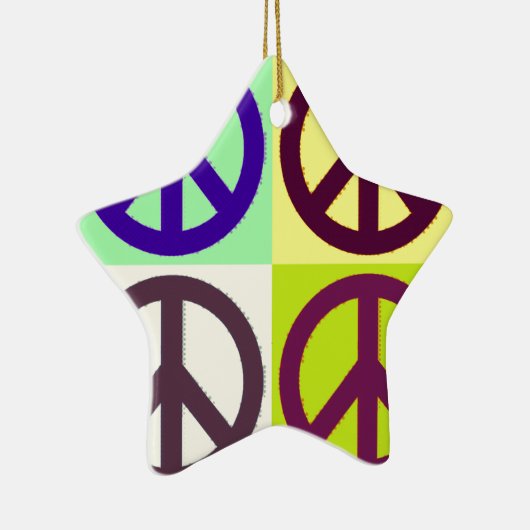 Peace Sign Pop Art Keramisch Ornament (Rechts)