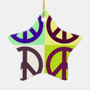 Peace Sign Pop Art Keramisch Ornament