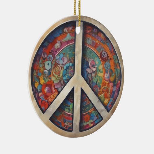 Peace Sign Pop Art Keramisch Ornament (Rechts)
