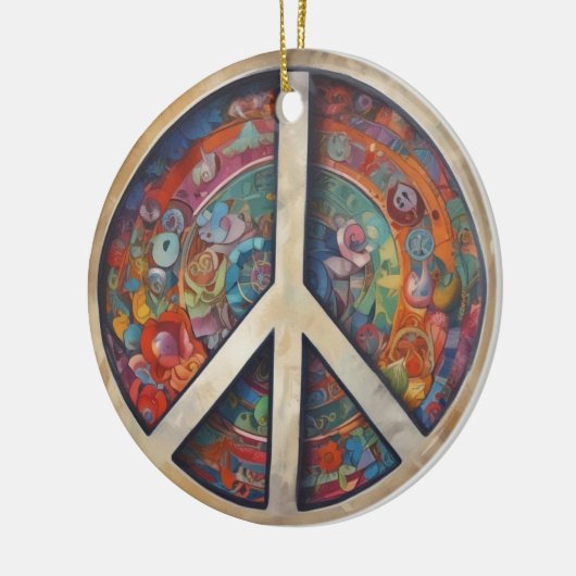 Peace Sign Pop Art Keramisch Ornament (Links)