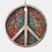Peace Sign Pop Art Keramisch Ornament (Achterkant)
