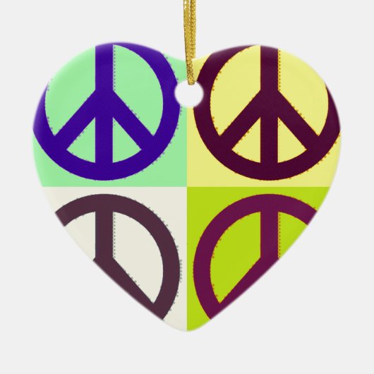 Peace Sign Pop Art Keramisch Ornament (Voorkant)