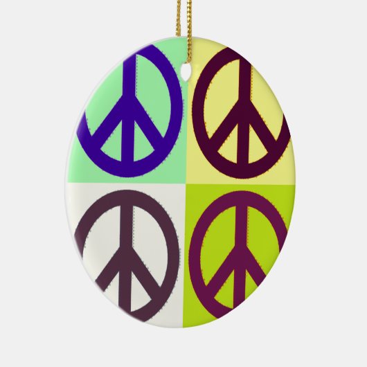 Peace Sign Pop Art Keramisch Ornament (Rechts)