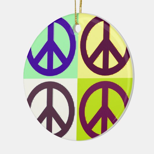 Peace Sign Pop Art Keramisch Ornament (Links)