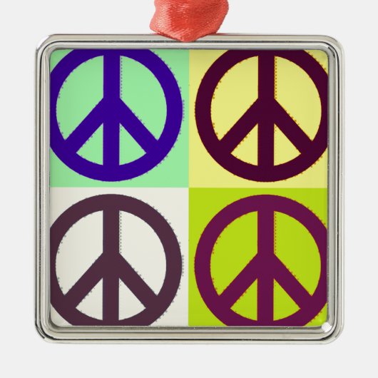 Peace Sign Pop Art Metalen Ornament (Voorkant)
