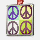 Peace Sign Pop Art Metalen Ornament (Links)