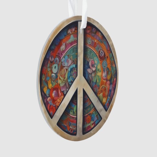 Peace Sign Pop Art Ornament (voorkant)