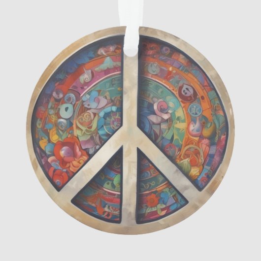 Peace Sign Pop Art Ornament (achterkant)