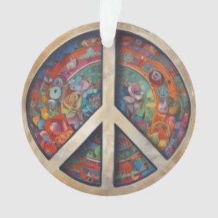 Peace Sign Pop Art Ornament