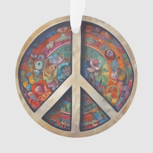 Peace Sign Pop Art Ornament (voorkant)