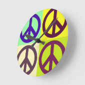 Peace Sign Pop Art Ronde Klok (Hoek)
