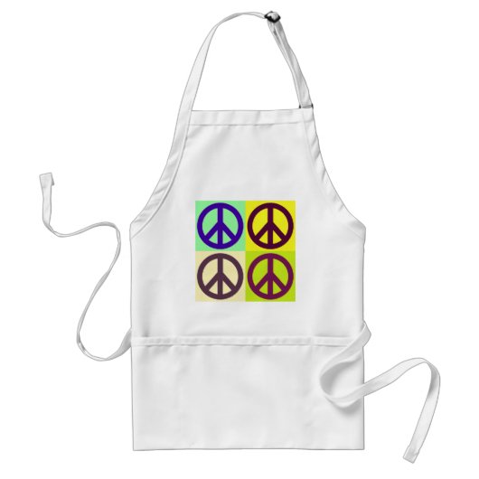 Peace Sign Pop Art Standaard Schort (Voorkant)