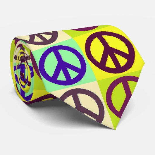 Peace Sign Pop Art Stropdas (Opgerold)