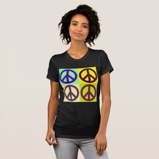 Peace Sign Pop Art T-shirt (Voorkant volledig)