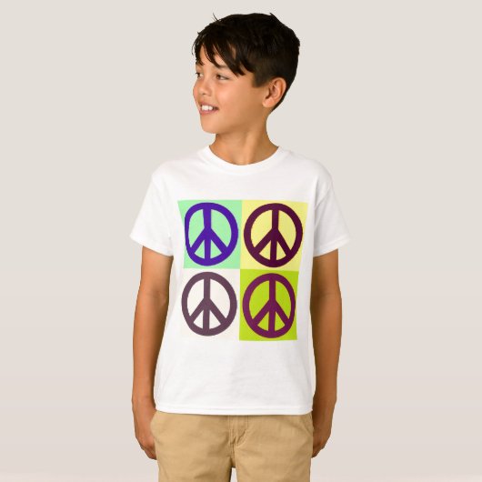 Peace Sign Pop Art T-shirt (Voorkant volledig)