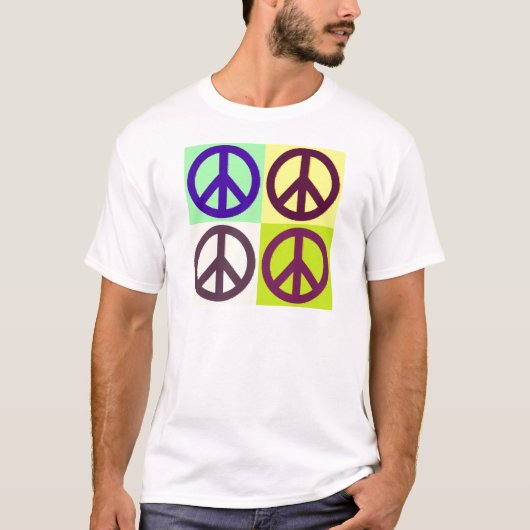 Peace Sign Pop Art T-shirt (Voorkant)