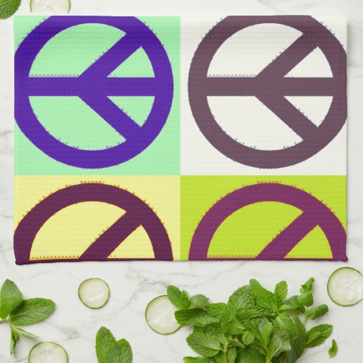 Peace Sign Pop Art Theedoek (Gevouwen)