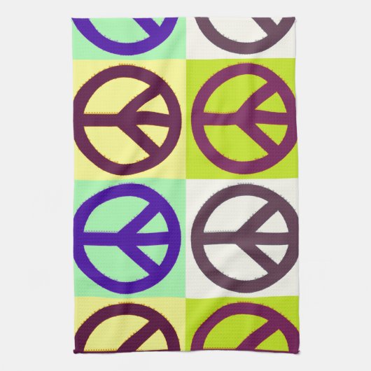 Peace Sign Pop Art Theedoek (Verticaal)