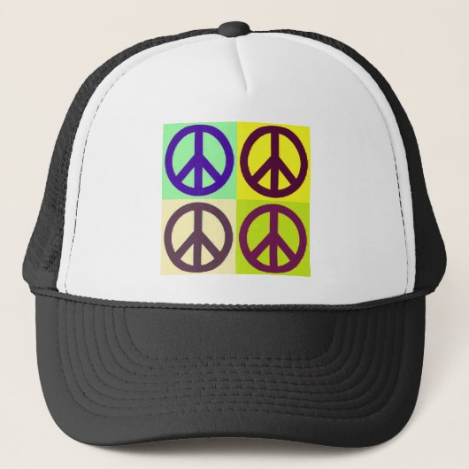 Peace Sign Pop Art Trucker Pet (Voorkant)