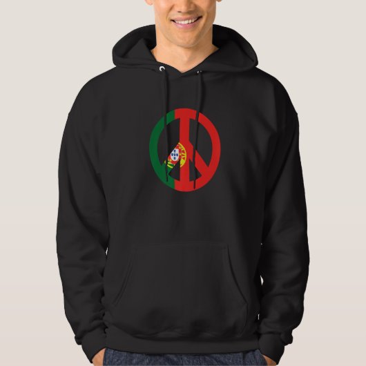 Peace Sign Portugal Flag Hoodie (Voorkant)