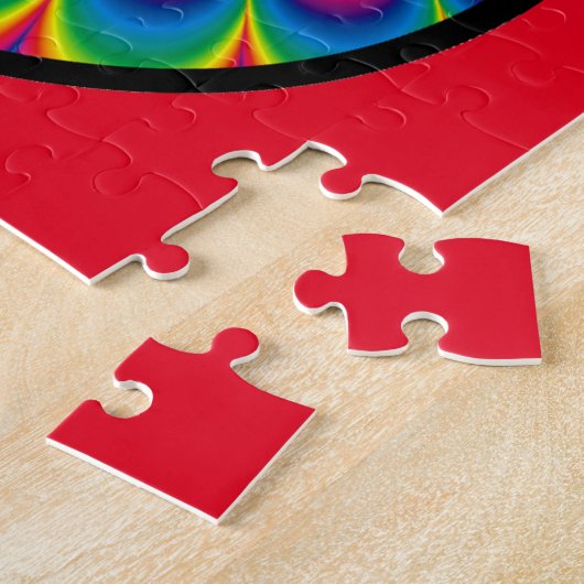 PEACE SIGN PSYCHEDELIC COLORS JIGSAW PUZZLE LEGPUZZEL (Zijkant)