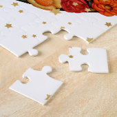 Peace Sign Puzzel met Faux Sterren & Bloemen Legpuzzel (Zijkant)