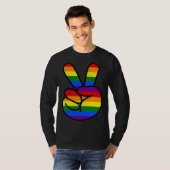 Peace Sign Rainbow Hippie Love T-shirt (Voorkant volledig)