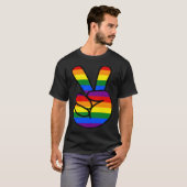 Peace Sign Rainbow Hippie Love T-shirt (Voorkant volledig)