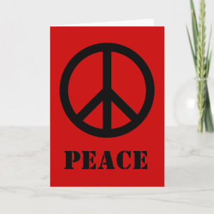 Peace Sign Red Wenskaart Kaart