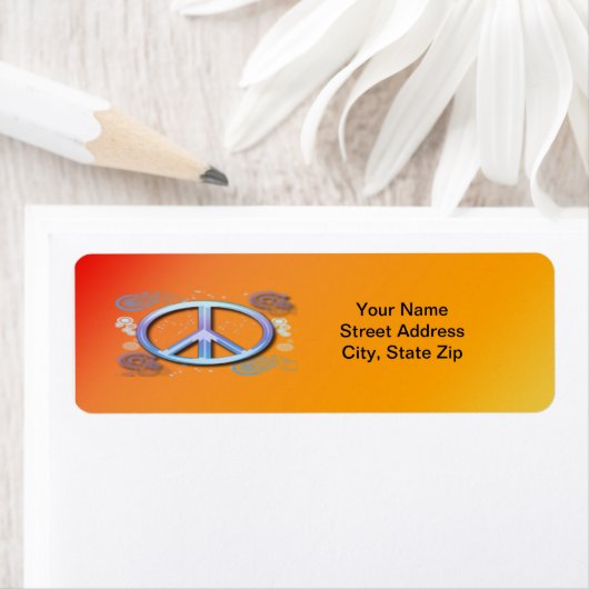 Peace Sign Return-adreslabel Etiket (Insitu)
