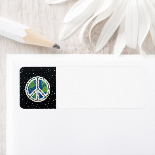 Peace Sign Return-adreslabel Etiket (Insitu)