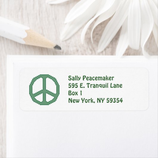 Peace Sign Return-adreslabel Etiket (Insitu)