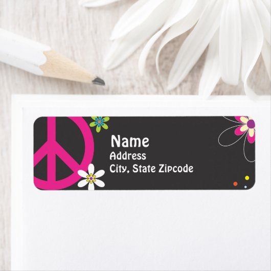 Peace Sign Return-adreslabel Etiket (Insitu)