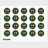 PEACE SIGN RONDE STICKER (Vel)