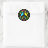PEACE SIGN RONDE STICKER (Tas)