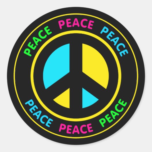 PEACE SIGN RONDE STICKER (Voorkant)