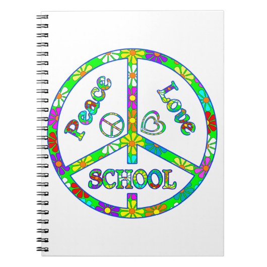Peace Sign School Notitieboek (Voorkant)