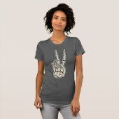 Peace Sign Skeleton Hand T-shirt (Voorkant volledig)