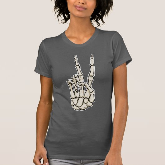 Peace Sign Skeleton Hand T-shirt (Voorkant)