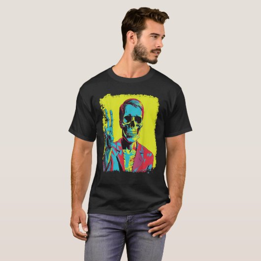 Peace Sign Skeleton T-Shirt (Voorkant volledig)
