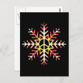 PEACE SIGN SNOWFLAKE BRIEFKAART (Voorkant / Achterkant)