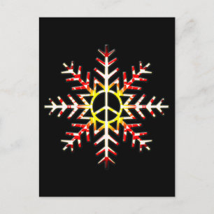 PEACE SIGN SNOWFLAKE BRIEFKAART