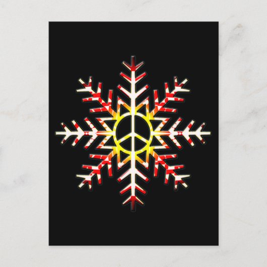 PEACE SIGN SNOWFLAKE BRIEFKAART (Voorkant)