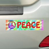 Peace Sign Stropdas-kleurstof Bumpersticker (Op auto)