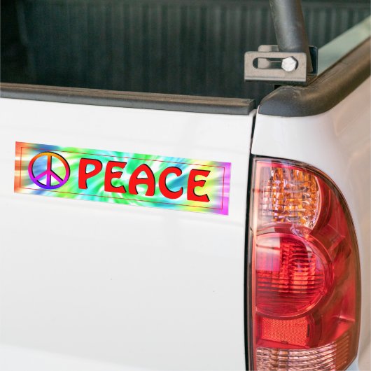 Peace Sign Stropdas-kleurstof Bumpersticker (Op Truck)